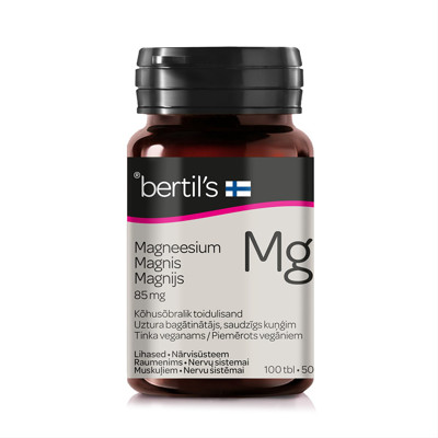 BERTIL'S KELASIN MAGNESIUM 85 MG, 100 tabletes attēls