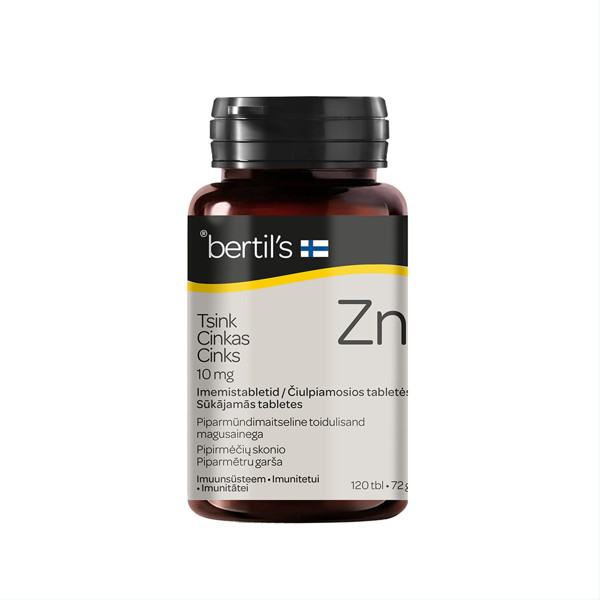 BERTIL'S CINKS 10 MG, 120 sūkājamās tabletes attēls