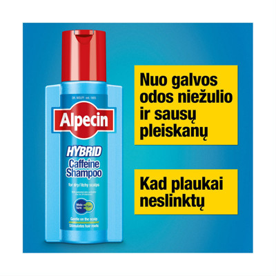 ALPECIN HYBRID, šampūns ar kofeīnu sausai galvas ādai, 250 ml attēls