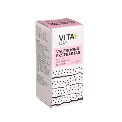 VITADAY baldriāna ekstrakts 20 mg, 50 apvalkotās tabletes attēls