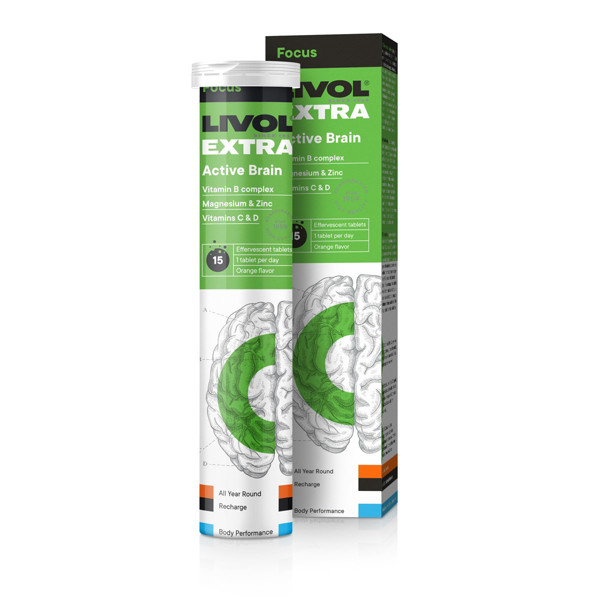LIVOL EXTRA ACTIVE BRAIN, 15 tabletes attēls