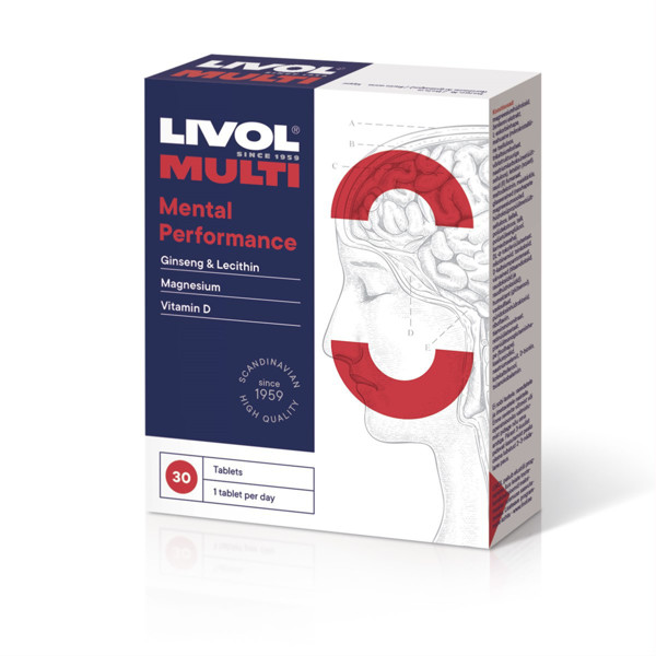 LIVOL MULTI MENTAL PERFORMANCE, 30 tabletes attēls