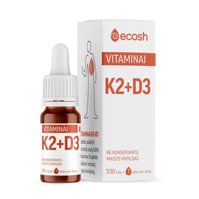 ECOSH vitamīni K2+D3, 10 ml attēls