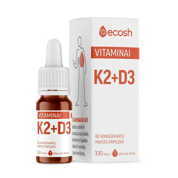 ECOSH vitamīni K2+D3, 10 ml attēls