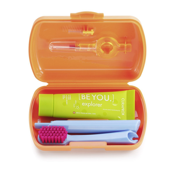 CURAPROX TRAVEL SET, ceļojumu komplekts, oranžs attēls