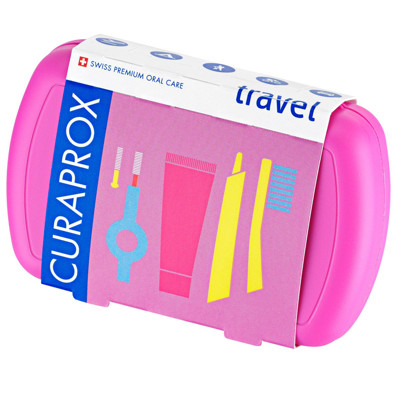CURAPROX TRAVEL SET, ceļojumu komplekts, rozā attēls