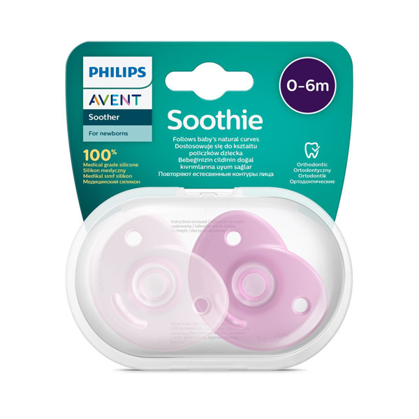 PHILIPS AVENT, silikona knupis, "Soft M", no 0-6 mēn, SCF099/22, 2 gab. attēls