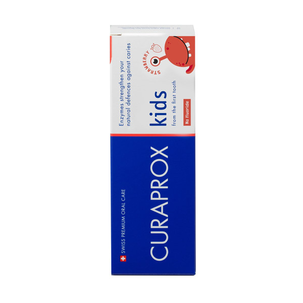 CURAPROX KIDS, детская зубная паста без фтора, со вкусом клубники, 0-2 года, 60мл изображение