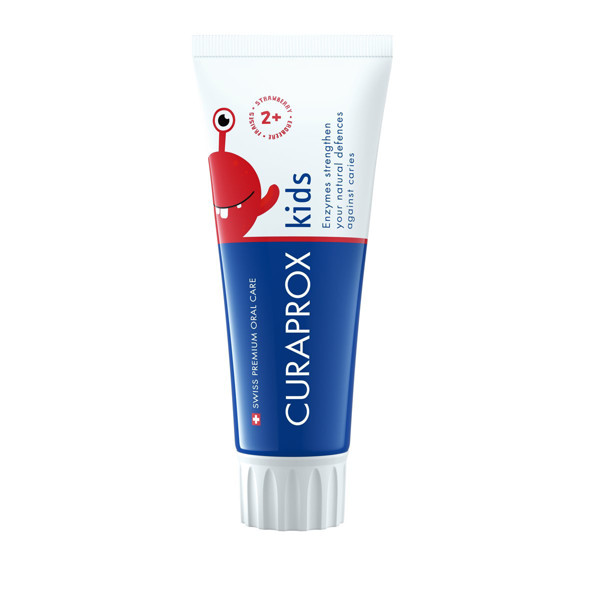CURAPROX KIDS, детская зубная паста со вкусом клубники, с фтором, от 2 лет, 60мл изображение