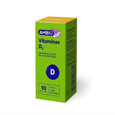 AMBIO bērnu vitamīns D3 400, pilieni 10 ml attēls