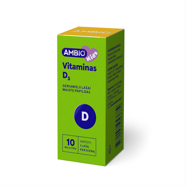 AMBIO bērnu vitamīns D3 400, pilieni 10 ml attēls