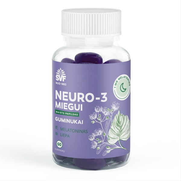 ŠVF NEURO-3 MIEGAM, gumijas ar melatonīnu, N60 attēls
