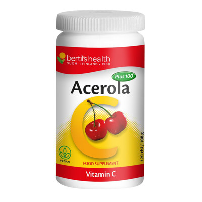 ACEROLA PLUS 100, C vitamīns, 120 košļājamās tabletes attēls