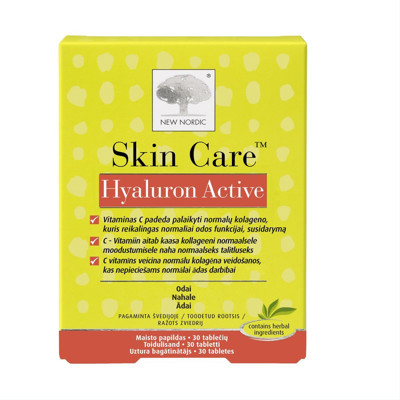 New Nordic SKIN CARE HYALURON ACTIVE, 30 tabletes attēls