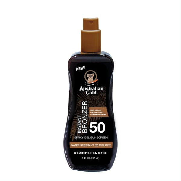 AUSTRALIAN GOLD, sauļošanās izsmidzināmais pieniņš ar bronzeriem, SPF50, 237 ml attēls