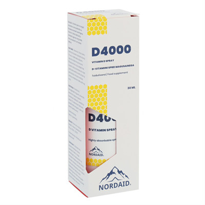 NORDAID D4000, 4000U, izsmidzināmi  vitamīni 30 ml, 200 devas attēls