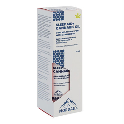 NORDAID SLEEP AID+CANNABIS OIL, 1 mg, uztura bagātinātājs izsmidzināms, 30 ml, 200 devas attēls