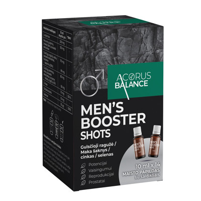 ACORUS BALANCE MEN'S BOOSTER SHOTS, šķīdums iekšķīgai lietošanai, 10ml, N14 attēls