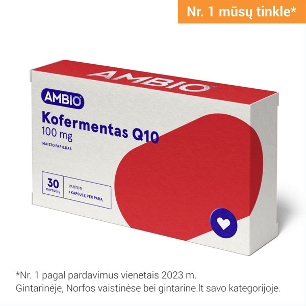 AMBIO Koenzīms Q10 100mg, 30 kapsulas attēls