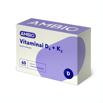 AMBIO витамины D3 2000 и K2 45 мкг, 60 капсул изображение