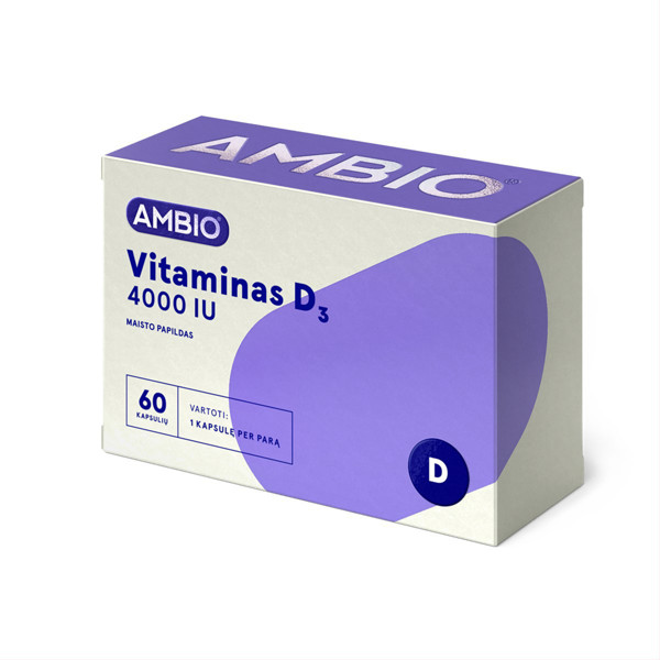 AMBIO vitamīns D3 4000, 60 kapsulas attēls
