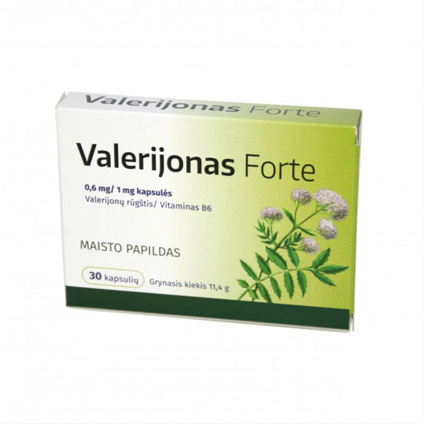 Baldriāns forte, 75 mg/1 mg, uztura bagātinātājs, 30 tabletes attēls