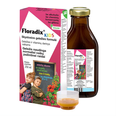FLORADIX KIDS, šķidrā dzelzs formula, 250 ml attēls