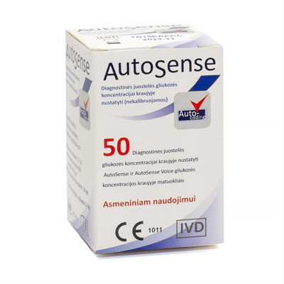 AUTOSENSE VOICE, diagnostikas strēmeles, 50 gab. attēls