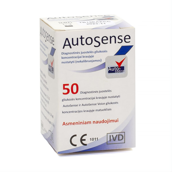 AUTOSENSE VOICE, diagnostikas strēmeles, 50 gab. attēls