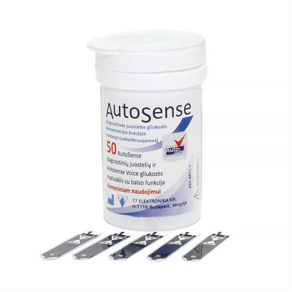 AUTOSENSE VOICE, diagnostikas strēmeles, 50 gab. attēls