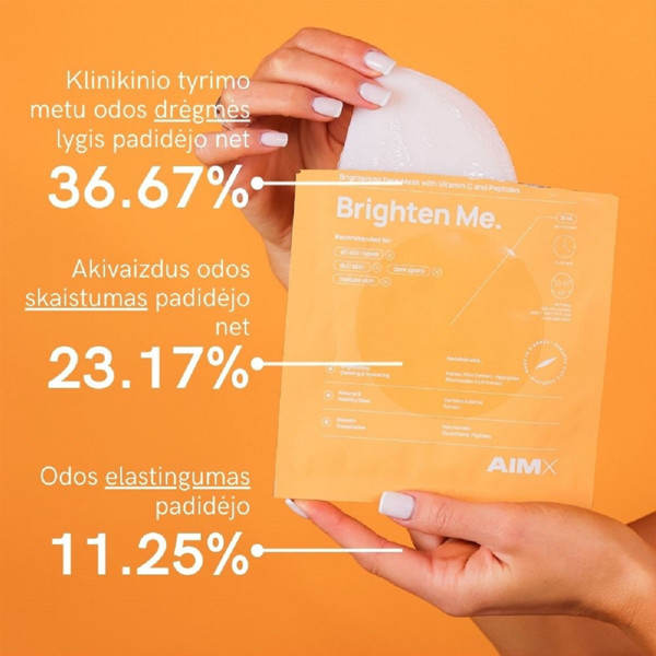 AIMX BRIGHTEN ME, Ātras iedarbības izgaismojoša sejas maska ​​ar C vitamīnu attēls