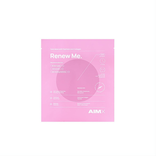 AIMX RENEW ME ANTI-AGEING, Ātras iedarbības sejas maska ​​ar peptīdiem un kolagēnu attēls