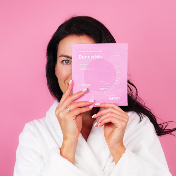 AIMX RENEW ME ANTI-AGEING, Ātras iedarbības sejas maska ​​ar peptīdiem un kolagēnu attēls