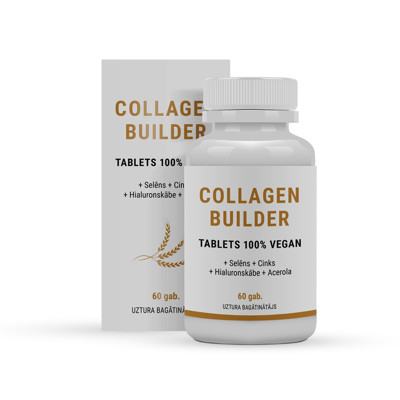 COLLAGEN BUILDER VEGAN AR CINKU, SELĒNU, HIALURONU UN ACEROLU, tabletes, N60 attēls