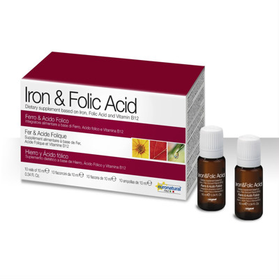 DZELZS UN FOLSKĀBE, DZELZS BISGLICINĀTS+FOLSKĀBE+B12, 10 ml, pudeles, N10 attēls