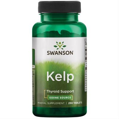 SWANSON KELP (JODS), 225mcg, 250 tabletes attēls