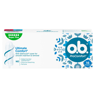 O.B. PRO COMFORT SUPER PLUS, tamponi, 16 gab. attēls