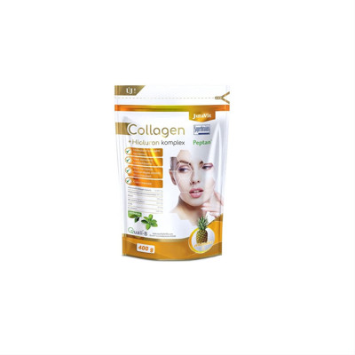 Kolagēna + hialurona komplekss - ananāsi (hidrolizēts kolagēna peptāns, hialuronskābe, organiskais cinks, vit b2, biotīns, vits C. n32, pulveris, 400 g attēls