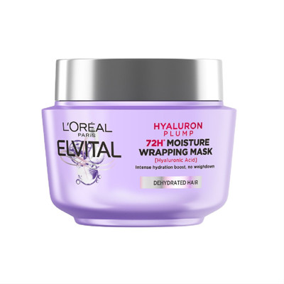 L'OREAL ELVITAL HYALURON PLUMP 72H, mitrinoša matu maska, 300ml attēls