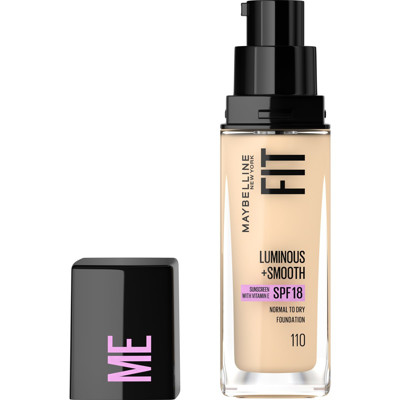 MAYBELLINE NEW YORK, FIT ME LUMINOUS + SMOOTH, mirdzošs tonālais krēms, 110 Porcelāns, 30 ml attēls