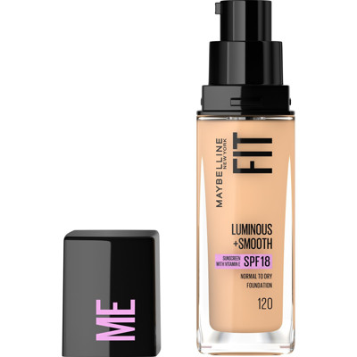 MAYBELLINE NEW YORK, FIT ME LUMINOUS + SMOOTH, mirdzošs tonālais krēms, 120 Classic Ivory, 30 ml attēls