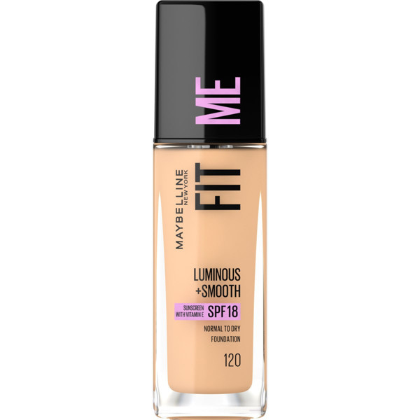 MAYBELLINE NEW YORK, FIT ME LUMINOUS + SMOOTH, mirdzošs tonālais krēms, 120 Classic Ivory, 30 ml attēls
