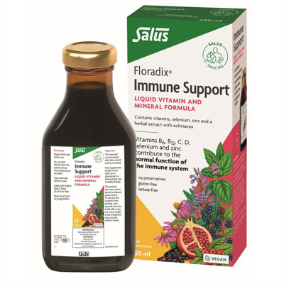 FLORADIX IMMUNE SUPPORT, šķidra vitamīnu formula, 250 ml attēls