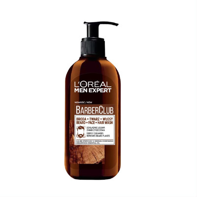 L'OREAL PARIS MEN EXPERT BARBER CLUB bārdas, sejas un matu mazgāšanas līdzeklis attēls