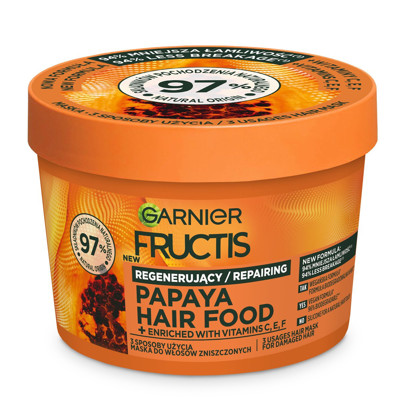 GARNIER FRUCTIS HAIR FOOD PAPAYA maska ​​trīs vienā bojātiem matiem, 400 ml attēls