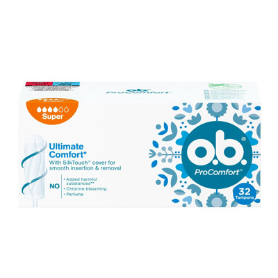 O.B. PRO COMFORT SUPER, tamponi, 32 gab. attēls