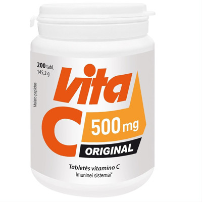 VITA C ORIGINAL 500 mg, 200 tabletes attēls