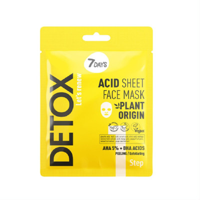 7DAYS DETOX, pīlinga sejas maska ​​ar AHA 5% un BHA skābēm, 25 g attēls