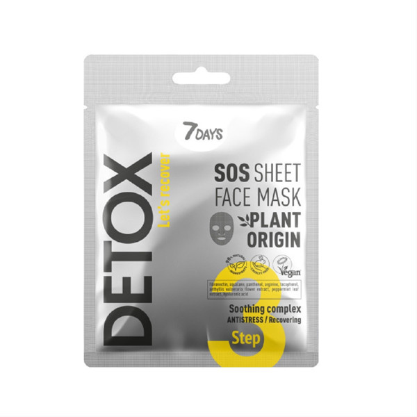 7DAYS DETOX SOS, sejas maska ​​ar nomierinošu kompleksu, 25 g attēls