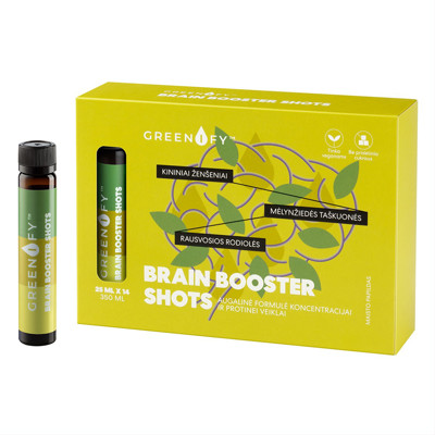 Greenify Brain Booster Shots, garīgai aktivitātei, koncentrācijai, 25 ml, N14 attēls